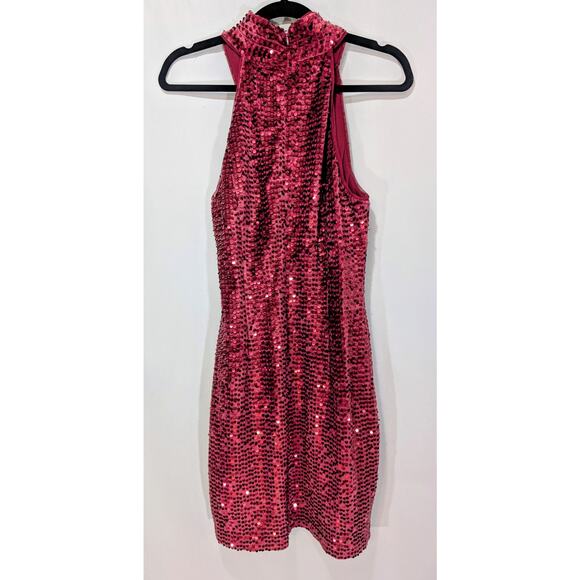 Rachel Roy Harland Velvet Sequin Halter Dress Cabernet Medium NWT - Picture 6 of 11